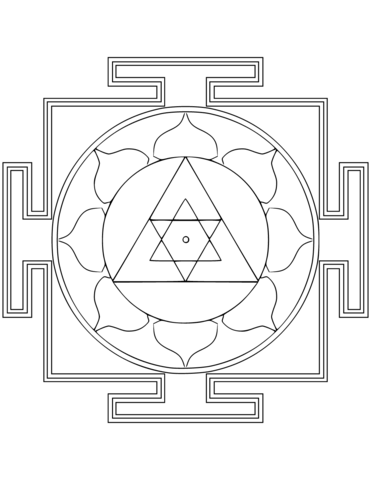 Yantra Mandala Coloring Page